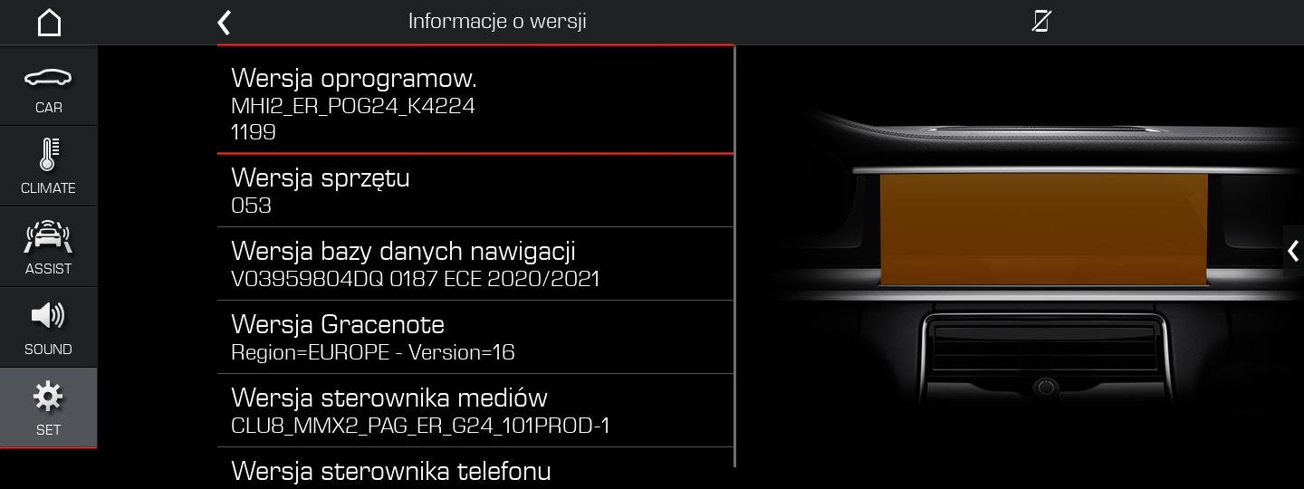 Porsche PCM4 - PCM4.1 Tłumaczenie nawigacji - Polskie menu